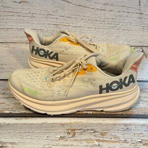 Hoka Clifton 9 Running Shoes Womens 12B Vanilla Astral Lightweight Sneaker